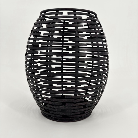 Bronze Metal Wicker Look Barrel Shaped Decor Pieces, Set of Two - Picture 11 of 16